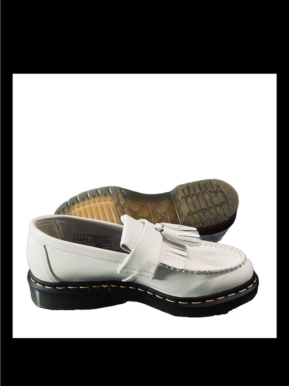 Dr Doc Martens Adrian YS Loafer Womens US 9 Men US 8 White Smooth Leather